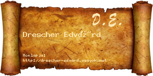 Drescher Edvárd névjegykártya
